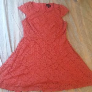 Coral lace dress